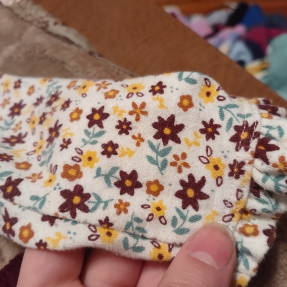 SOLD Wonder Nation winter 12 mo blouse jumper dress and hosiery floral SET - Picture 5 of 12